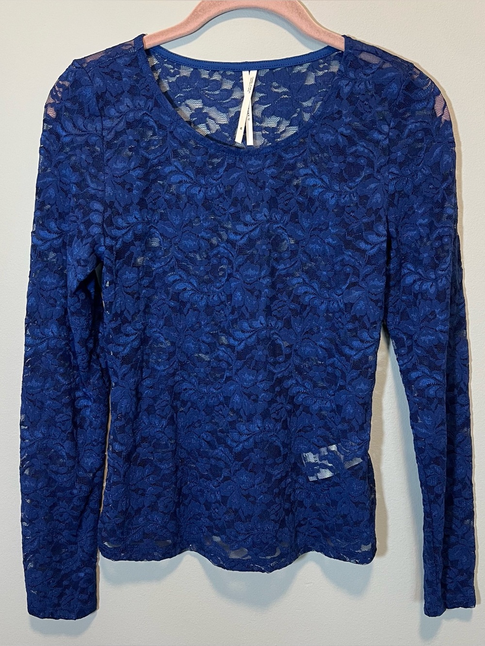 Anthropologie Women’s Blue Lace Long Sleeve Layering Top XS Festival
